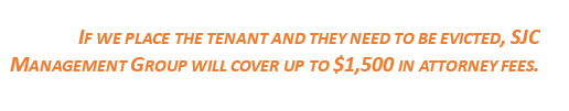 Eviction Guarantee badge showing $1,500 financial protection