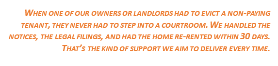 Illustration of property management handling eviction process